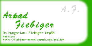 arpad fiebiger business card